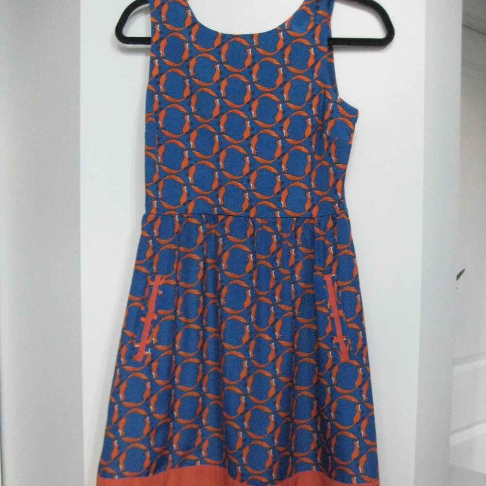 Fox print maison Jules mini dress with pockets